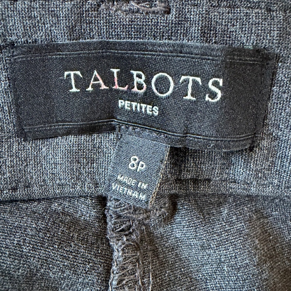 Talbots Petites Women 8P Charcoal Gray Straight Leg Ponte Knit Career Pants - Picture 3 of 4
